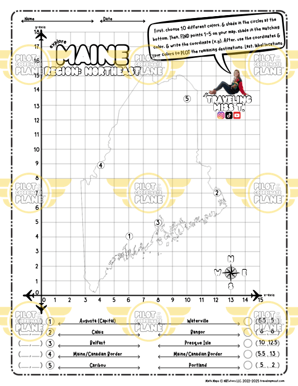 Coordinate Plane Map Maine