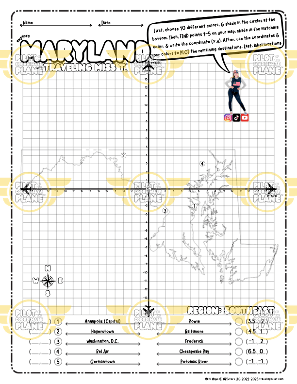 Coordinate Plane Map Maryland