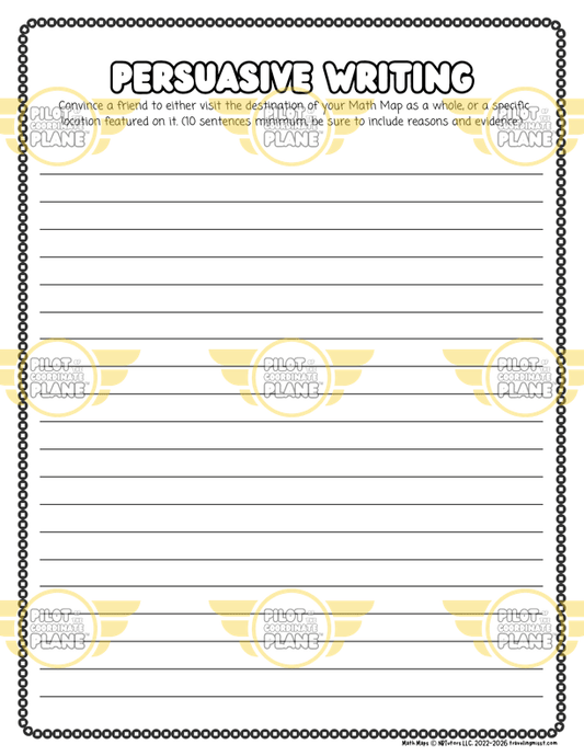 Persuasive writing worksheet extension from Traveling Miss T.