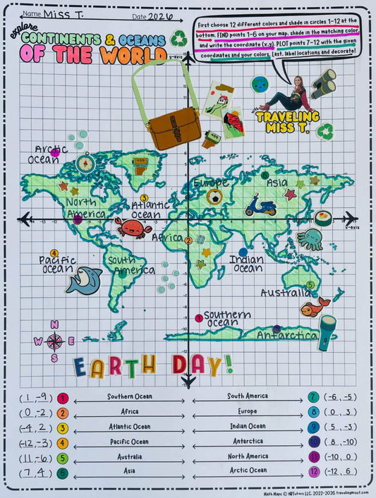 Celebrate Earth Day with an Adventure by Coordinate Plane