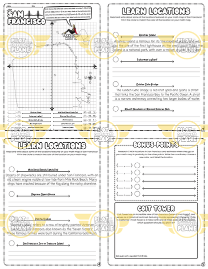 California by Coordinate Plane Adventure