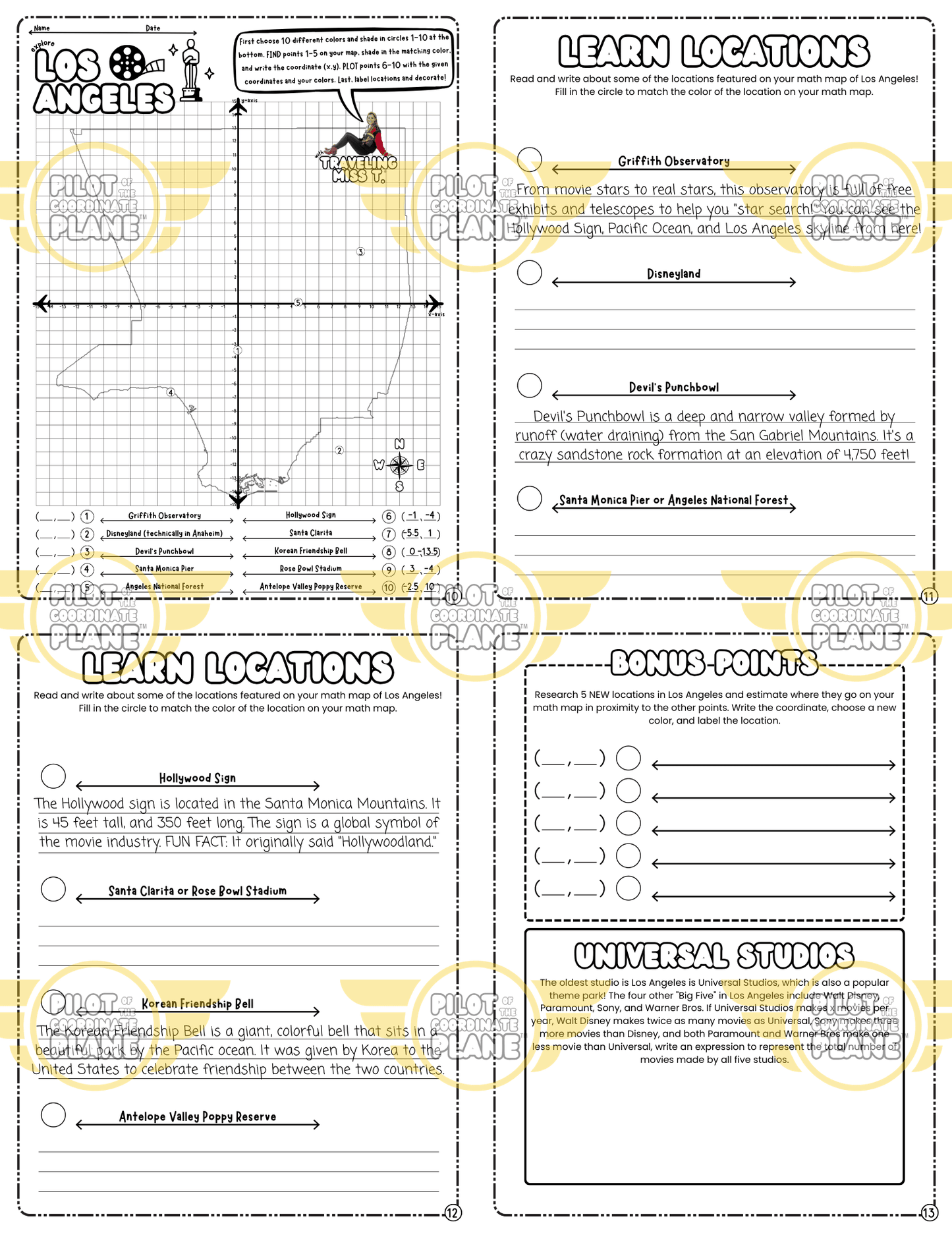 California by Coordinate Plane Adventure