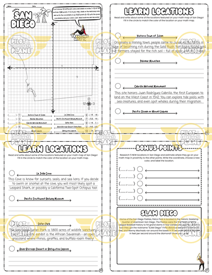 California by Coordinate Plane Adventure