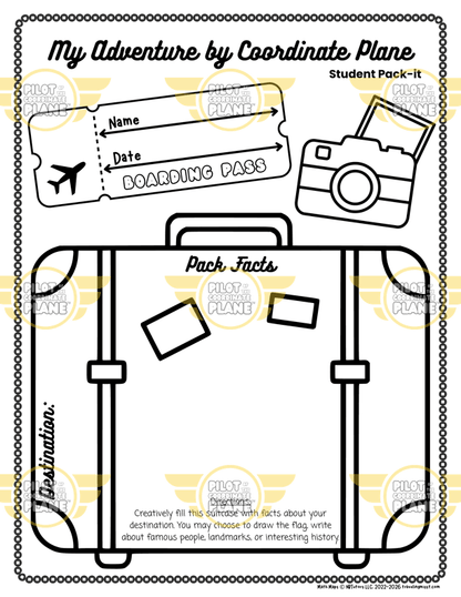 Extension page from Traveling Miss T. to pair with Coordinate Plane Worksheets.