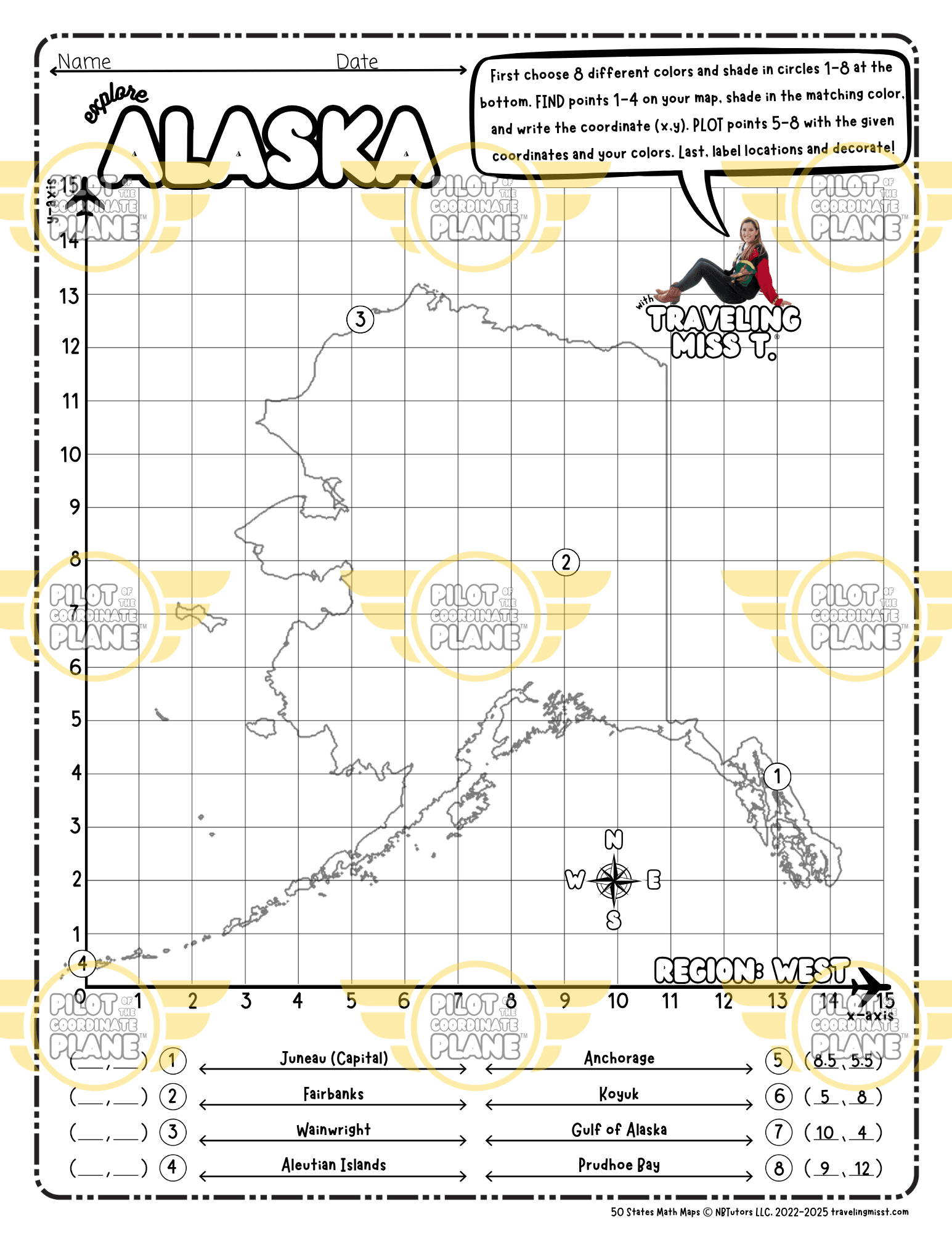 Alaska Coordinate Plane Worksheets – Traveling Miss T.