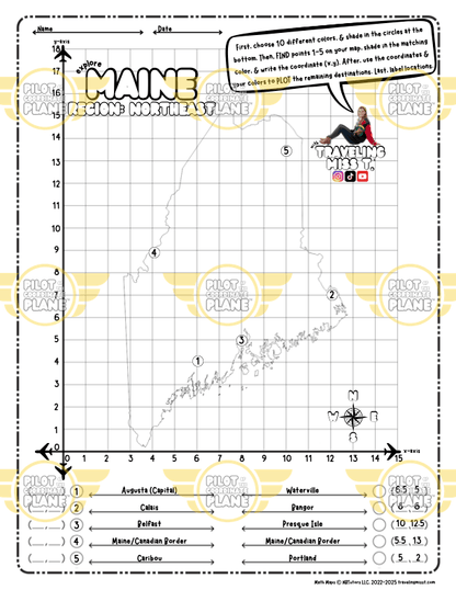 Coordinate Plane Map Maine