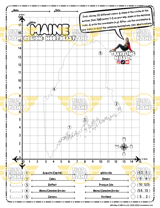 Coordinate Plane Map Maine