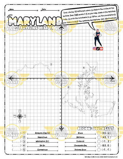Coordinate Plane Map Maryland