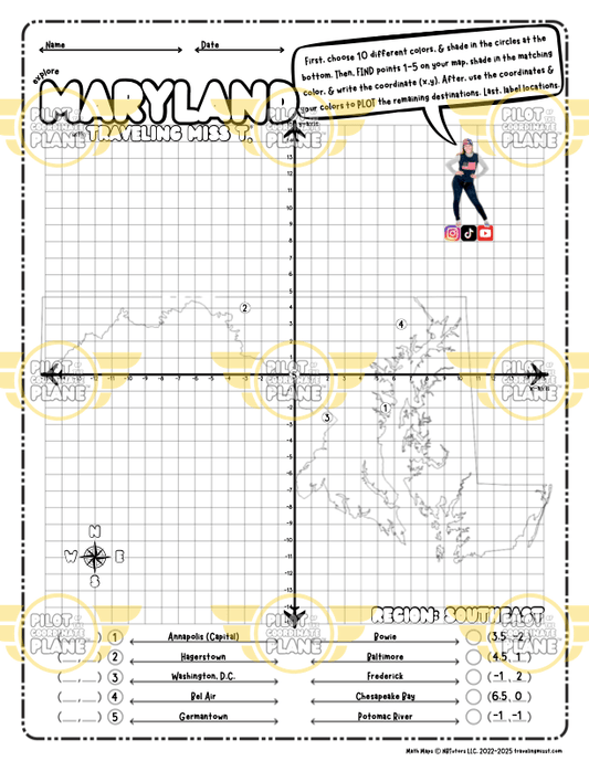 Coordinate Plane Map Maryland