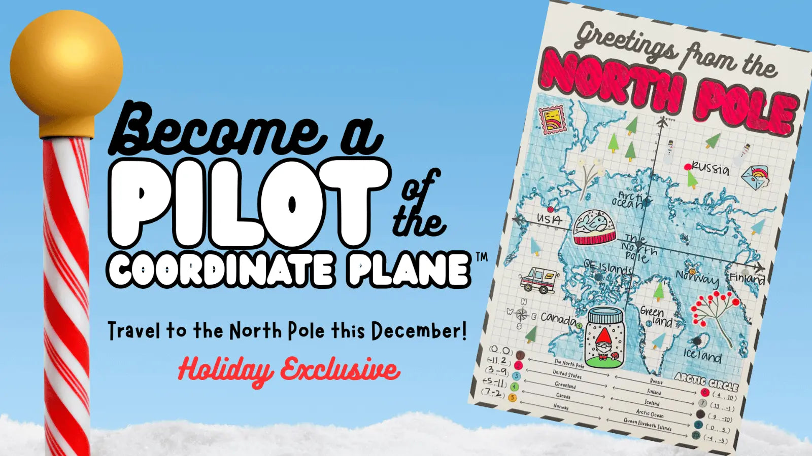 Load video: Join Traveling Miss T. for an exclusive Math Map Exploration of the North Pole! Available December only! In this festive coordinate plane adventure, students use coordinate geometry and mapping to experience a magical adventure. Perfect for classrooms, homeschoolers, and anyone who loves creative winter learning! Download the North Pole Math Map at travelingmisst.com, and subscribe for more seasonal templates.