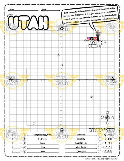 Utah Coordinate Plane