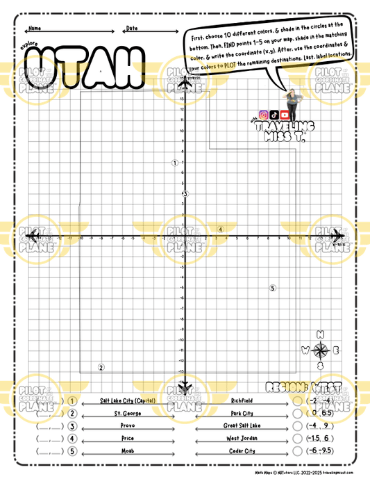 Utah Coordinate Plane
