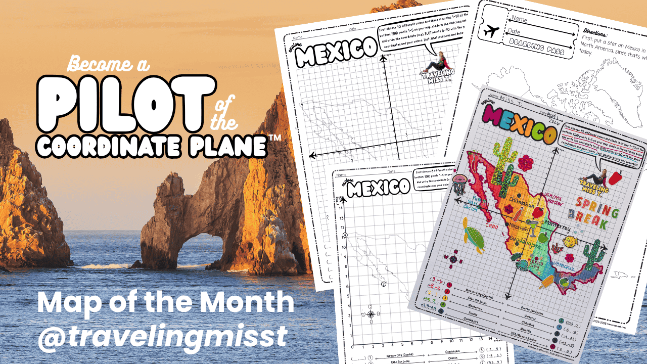 Load video: Bring math to life this March with Traveling Miss T.’s San Francisco by Coordinate Plane Adventure, inspired by the AAG Annual meeting in San Francisco. This ready-to-print PDF worksheet is designed for 4th–6th grade teachers and homeschool families. This engaging Math Map adventure invites students to explore San Francisco, California by coordinate plane, blending math, geography, culture, and creativity.